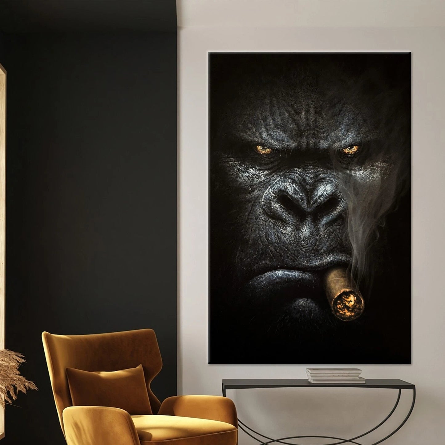 50*70cm Cigar Smoking Gorilla Large Canvas Wall Art