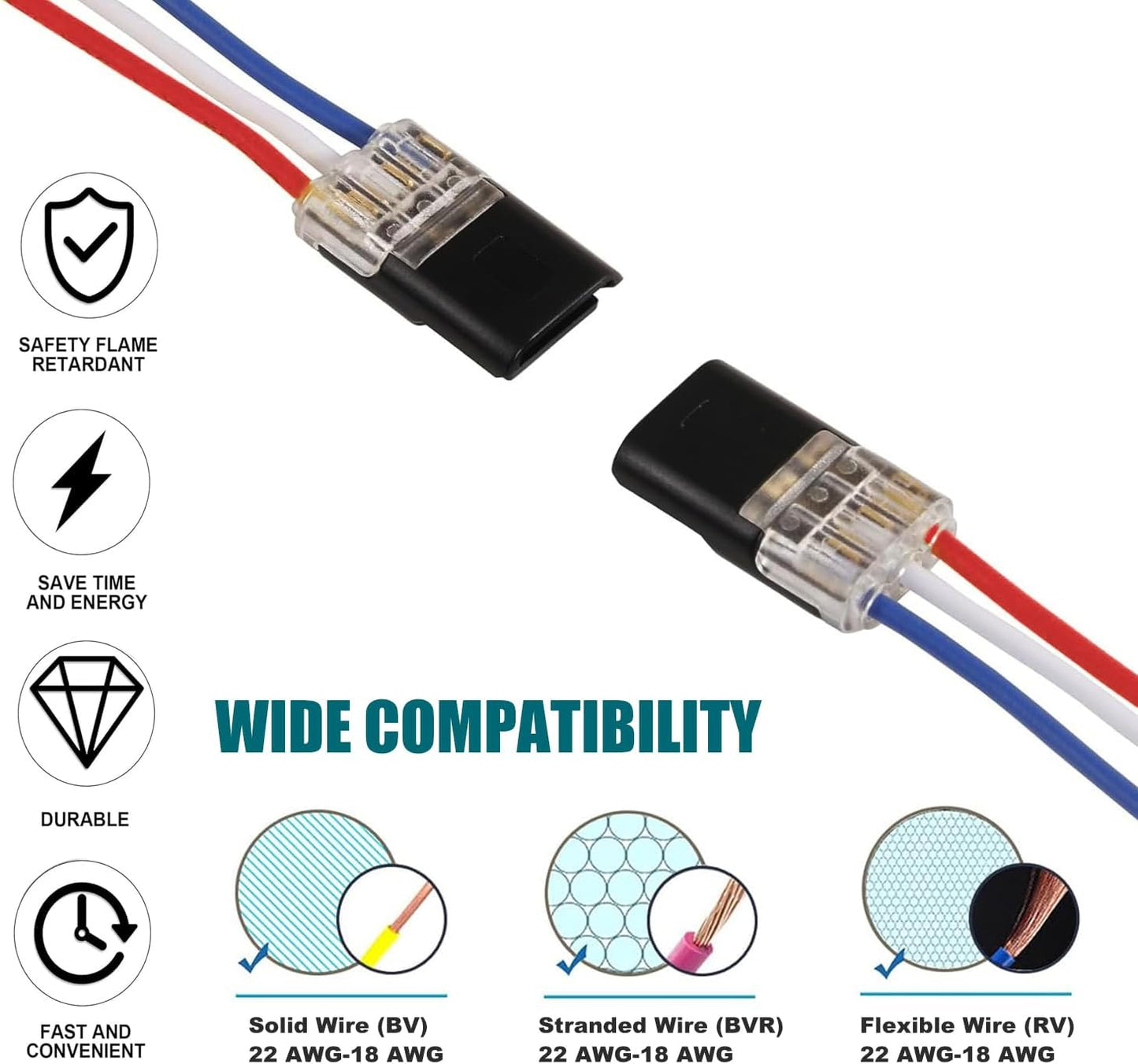 Quick Wiring🔌Double-Wire Plug-in Connector Led Light Strip Connectors 2 Pin