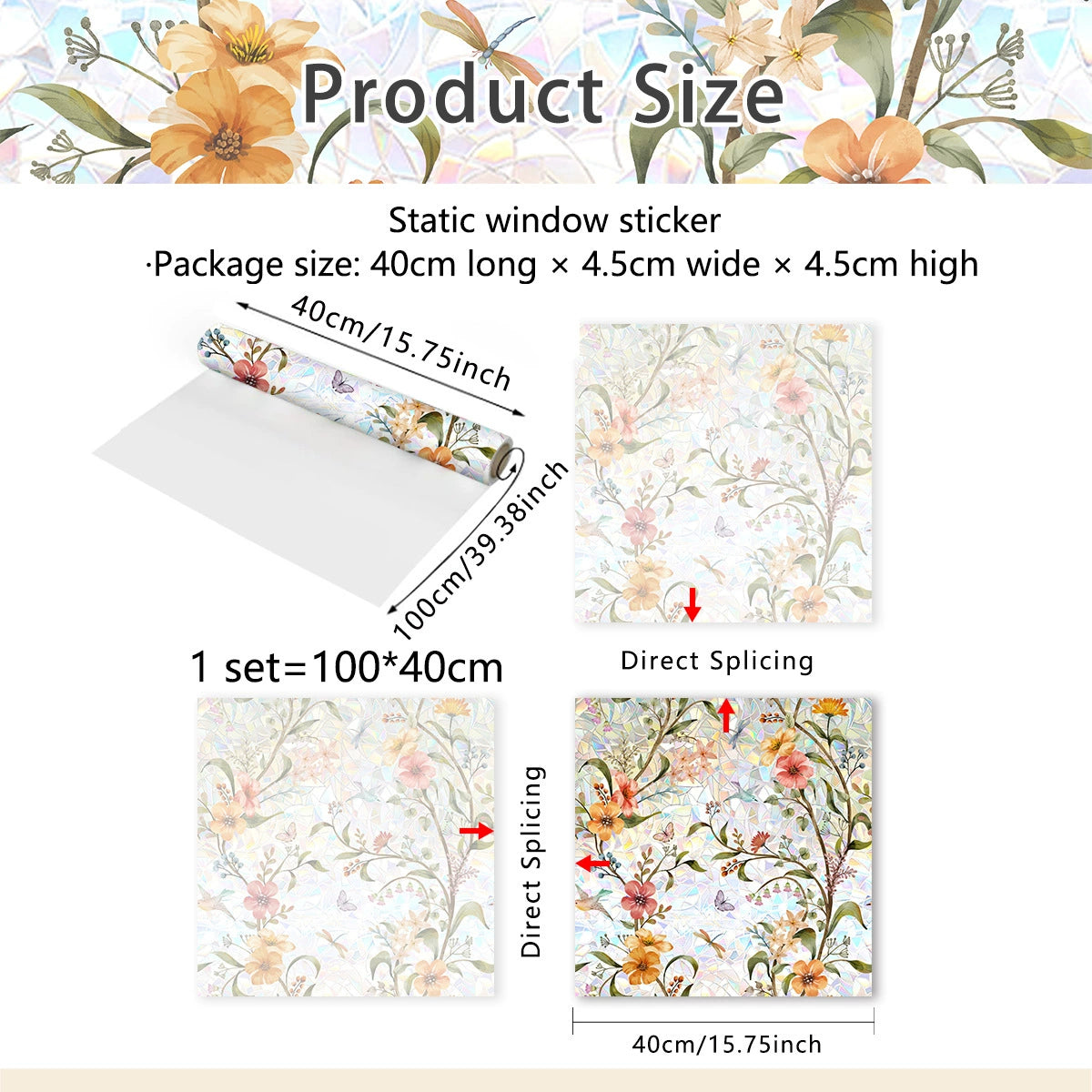 ✨LAST DAY: 49% OFF! - 💐Colorful Floral Bouquet Window Sticker🖼️(Cut to size freely)