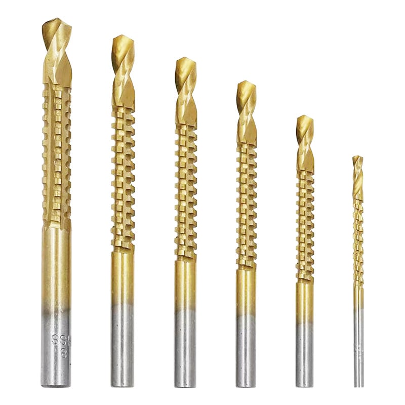 Drill Bit 3-8mm Titanium Coated High-Speed Steel Bit Tool Electric Drill Tools (1 Set 6 PCS)