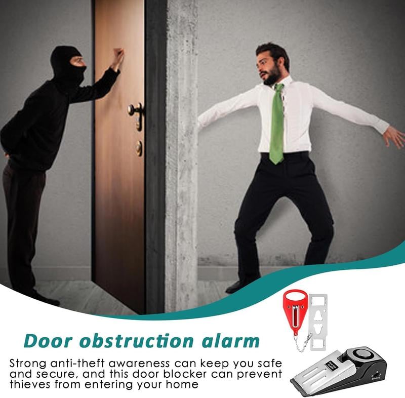 🔥New Year Picks 49% OFF🚨Home Security Door Stopper Alarm - Easy to Install No Tools Needed, 3 Sensitivity Modes, 120DB Loud Anti-Theft Alarm