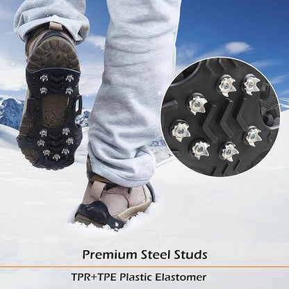 ❄️🛡️ "Invincible" Crampons (11-tooth): Turn any shoes into a snow tank