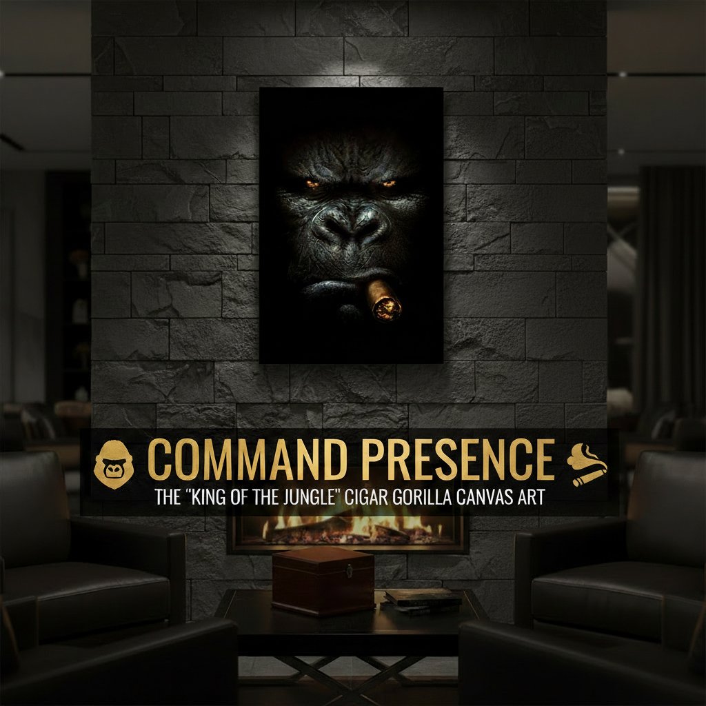 50*70cm Cigar Smoking Gorilla Large Canvas Wall Art
