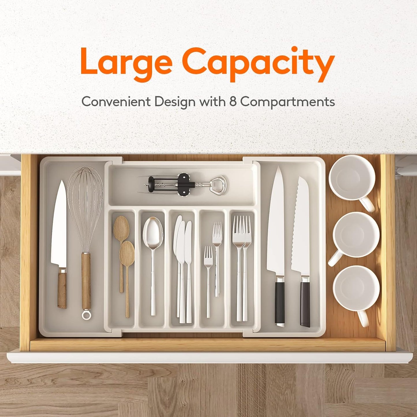 Expandable Kitchen Utensil Drawer Organizer