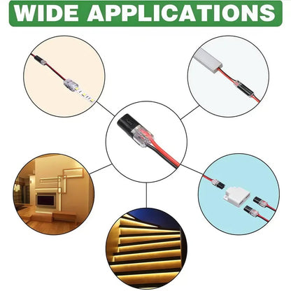 Quick Wiring🔌Double-Wire Plug-in Connector Led Light Strip Connectors 2 Pin