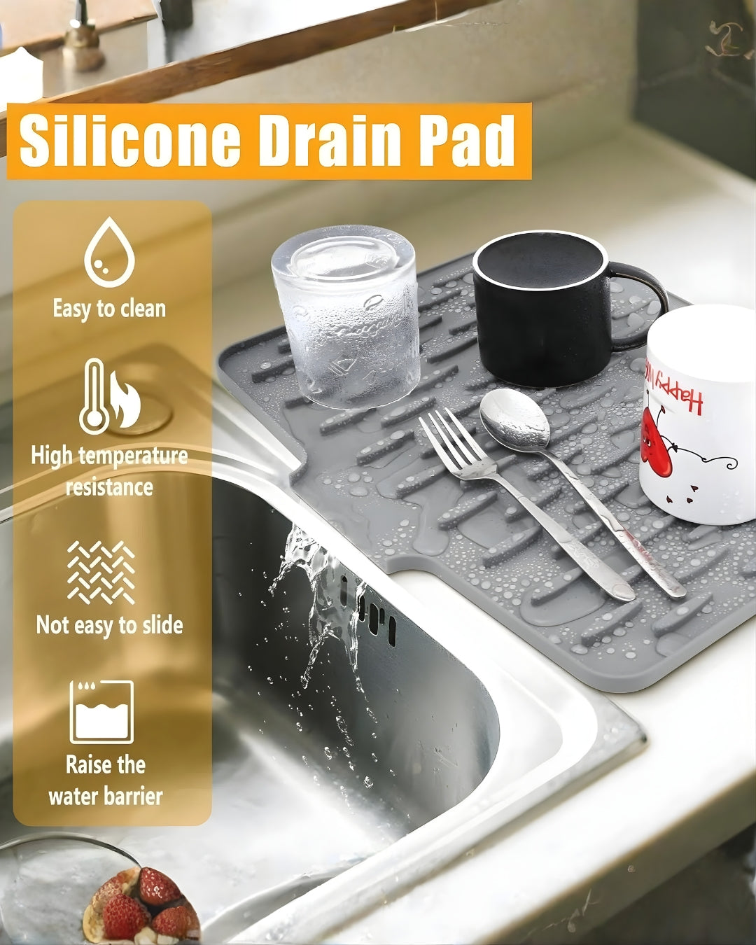 SmartDry Silicone Dish Drying Mat