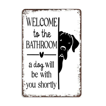⏳LAST DAY SALE 49% OFF🔥Vintage Highland Cow Aluminum Sign: Funny "Are You Pooping?" Black and White Bathroom Wall Decor