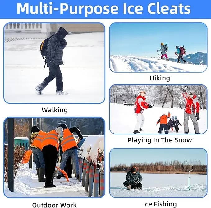 ❄️🛡️ "Invincible" Crampons (11-tooth): Turn any shoes into a snow tank