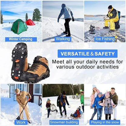 ❄️🛡️ "Invincible" Crampons (11-tooth): Turn any shoes into a snow tank