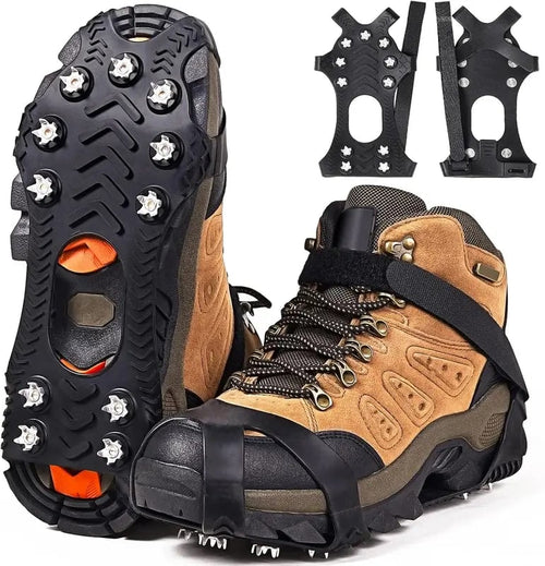 ❄️🛡️ "Invincible" Crampons (11-tooth): Turn any shoes into a snow tank