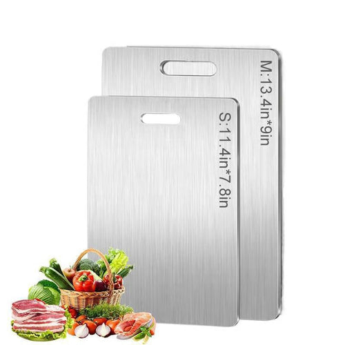 🏆Flash Sale⚡ 50K+ SOLD! Almost Gone-💥🎉🔥Stainless Steel Double Sided Chopping Board,Best Gifts