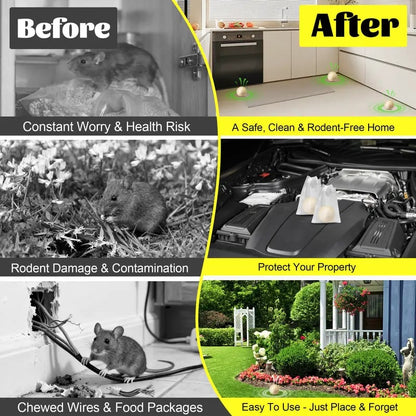 🐭Long-Last Rodent Repellent Balls: Natural Peppermint Formula, Protects Your Home, Outdoors & Car