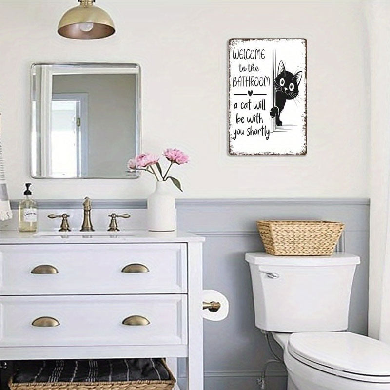 Funny Cat Vintage Wall Sign