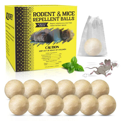 🐭Long-Last Rodent Repellent Balls: Natural Peppermint Formula, Protects Your Home, Outdoors & Car