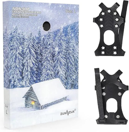 ❄️🛡️ "Invincible" Crampons (11-tooth): Turn any shoes into a snow tank