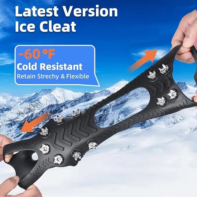 ❄️🛡️ "Invincible" Crampons (11-tooth): Turn any shoes into a snow tank