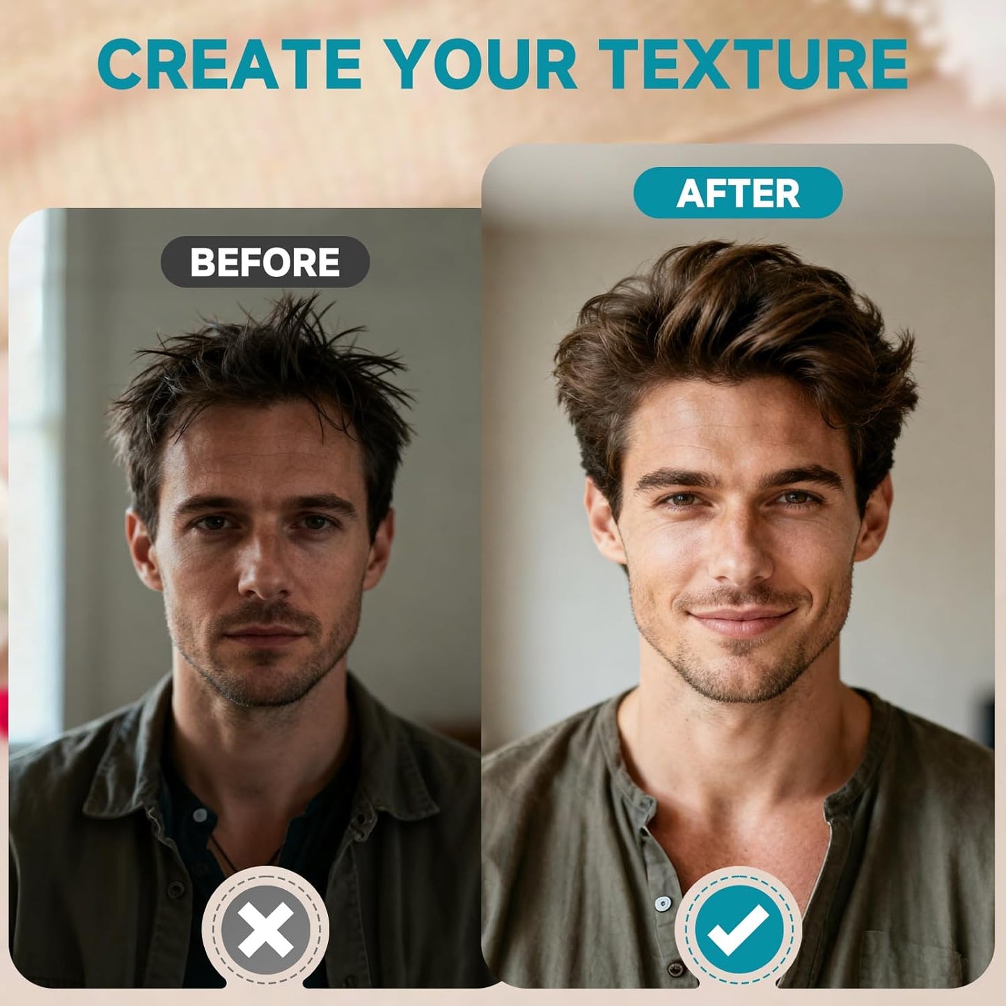 Voluminous Wide-toothed Hair Comb Men's Fluffy Texture