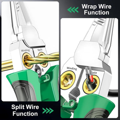 "8-in-1 Heavy Duty Wire Stripper Pliers with Voltage Test"