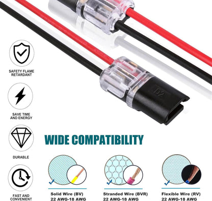 Quick Wiring🔌Double-Wire Plug-in Connector Led Light Strip Connectors 2 Pin