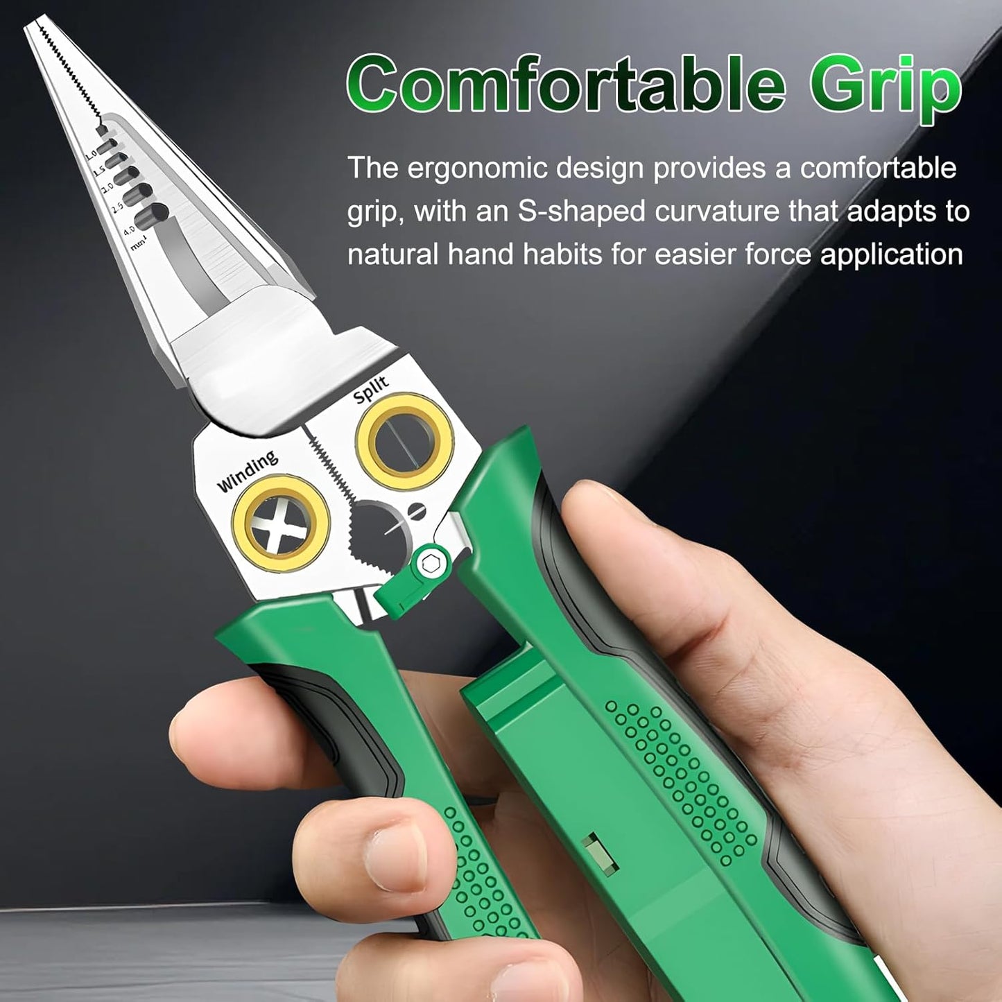 "8-in-1 Heavy Duty Wire Stripper Pliers with Voltage Test"