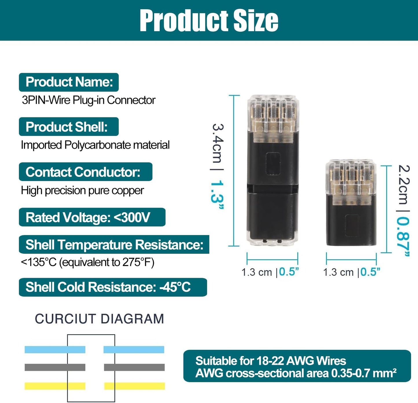 Quick Wiring🔌Double-Wire Plug-in Connector Led Light Strip Connectors 2 Pin