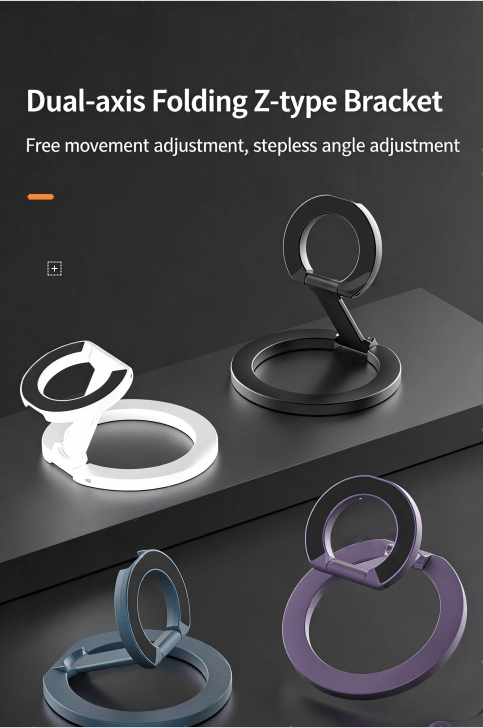 Double-Sided Magnetic Phone Stand Adjustable & Compatible with iPhone 12-17 Series Portable Multi-Scene Use Operable with One Hand Smartphone Cellphone Mount