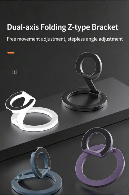 Double-Sided Magnetic Phone Stand Adjustable & Compatible with iPhone 12-17 Series Portable Multi-Scene Use Operable with One Hand Smartphone Cellphone Mount