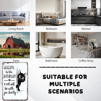 Funny Cat Vintage Wall Sign