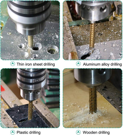 Drill Bit 3-8mm Titanium Coated High-Speed Steel Bit Tool Electric Drill Tools (1 Set 6 PCS)
