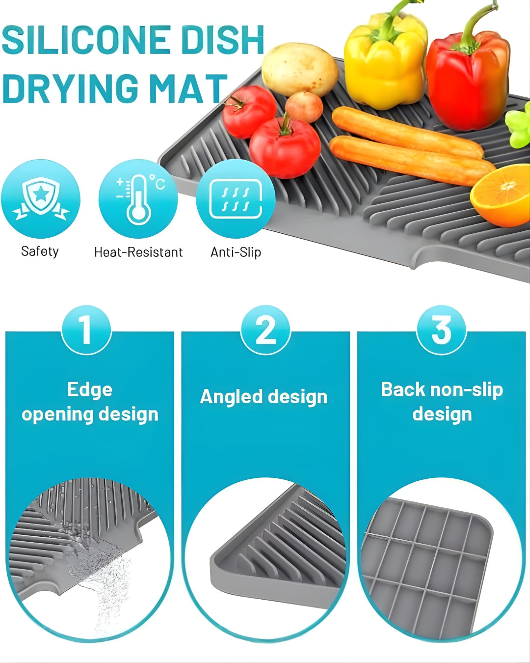 SmartDry Silicone Dish Drying Mat