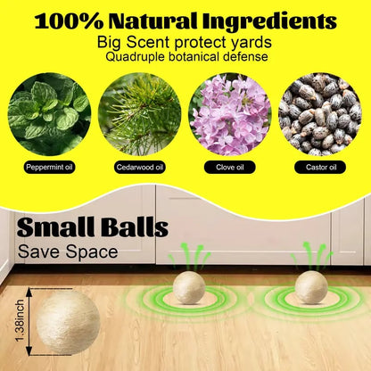 🐭Long-Last Rodent Repellent Balls: Natural Peppermint Formula, Protects Your Home, Outdoors & Car