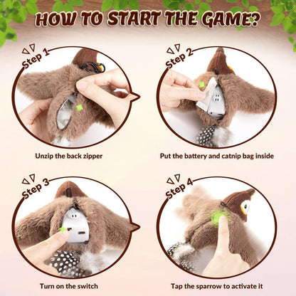 🔥Last Day 40% OFF - 🐾Interactive Chirping Bird Cat Toy