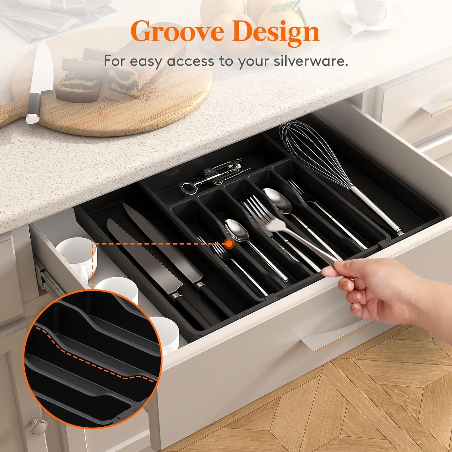 Expandable Kitchen Utensil Drawer Organizer