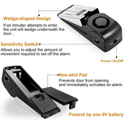 🔥New Year Picks 49% OFF🚨Home Security Door Stopper Alarm - Easy to Install No Tools Needed, 3 Sensitivity Modes, 120DB Loud Anti-Theft Alarm