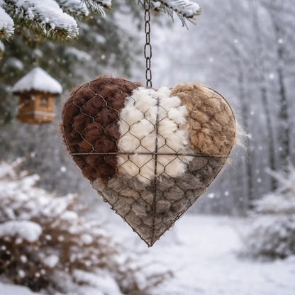 🕊️Handmade Alpaca Fiber Bird Nesting Heart