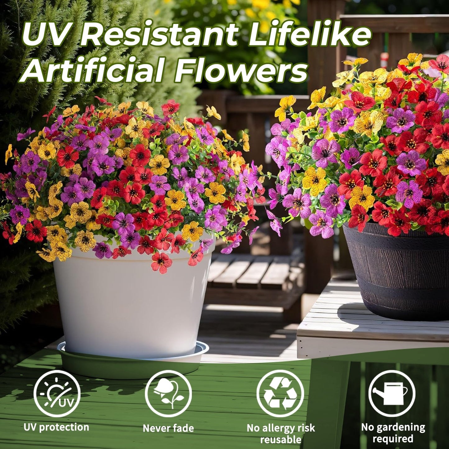 🌸Artificial Flowers Fake Plants for Outdoors Decoration🌱