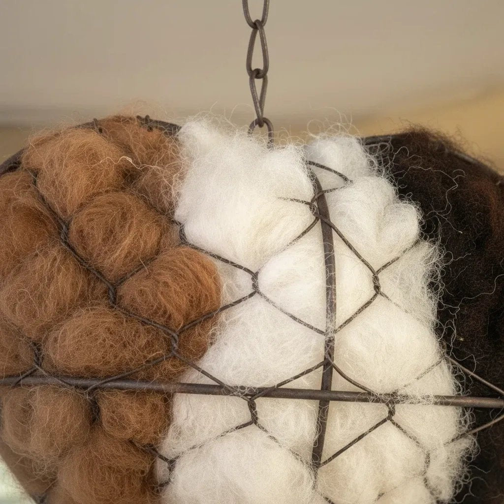 🕊️Handmade Alpaca Fiber Bird Nesting Heart