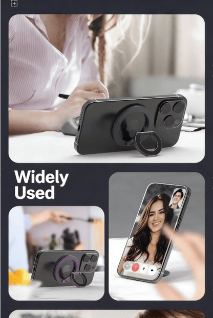 Double-Sided Magnetic Phone Stand Adjustable & Compatible with iPhone 12-17 Series Portable Multi-Scene Use Operable with One Hand Smartphone Cellphone Mount