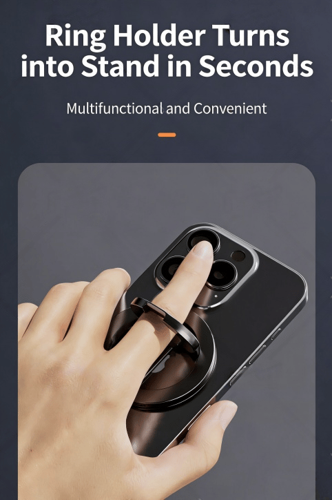 Double-Sided Magnetic Phone Stand Adjustable & Compatible with iPhone 12-17 Series Portable Multi-Scene Use Operable with One Hand Smartphone Cellphone Mount