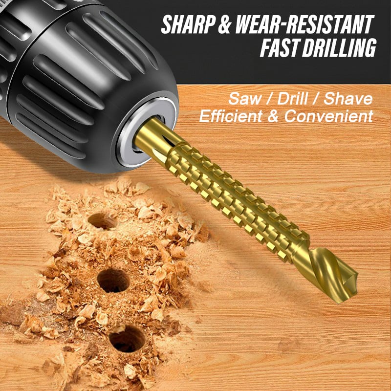 Drill Bit 3-8mm Titanium Coated High-Speed Steel Bit Tool Electric Drill Tools (1 Set 6 PCS)