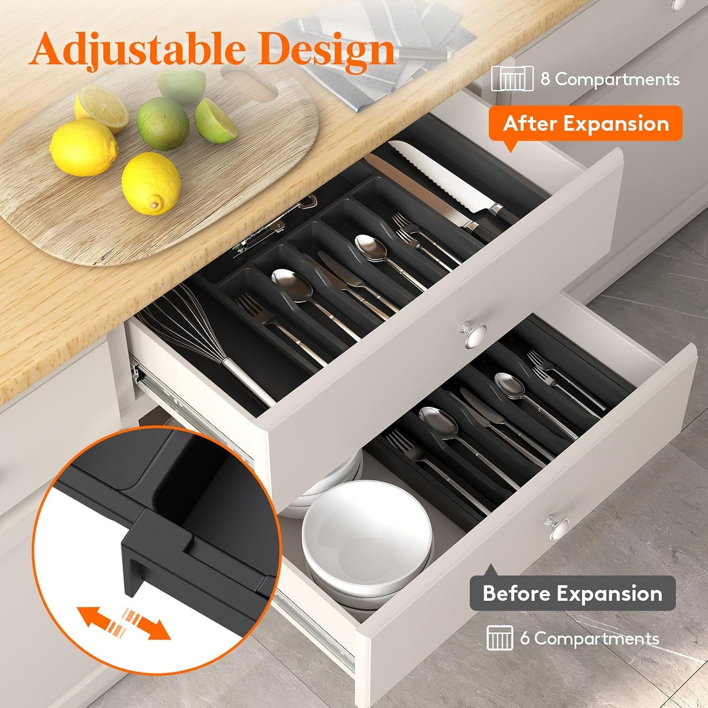 Expandable Kitchen Utensil Drawer Organizer