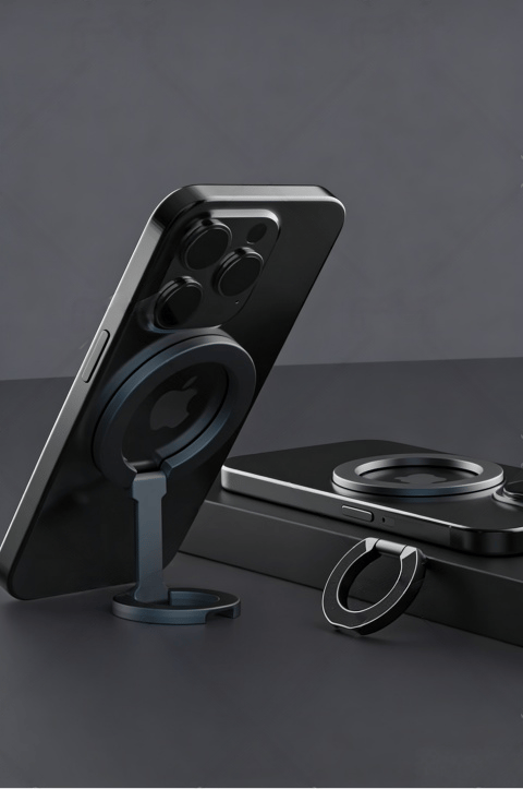 Double-Sided Magnetic Phone Stand Adjustable & Compatible with iPhone 12-17 Series Portable Multi-Scene Use Operable with One Hand Smartphone Cellphone Mount