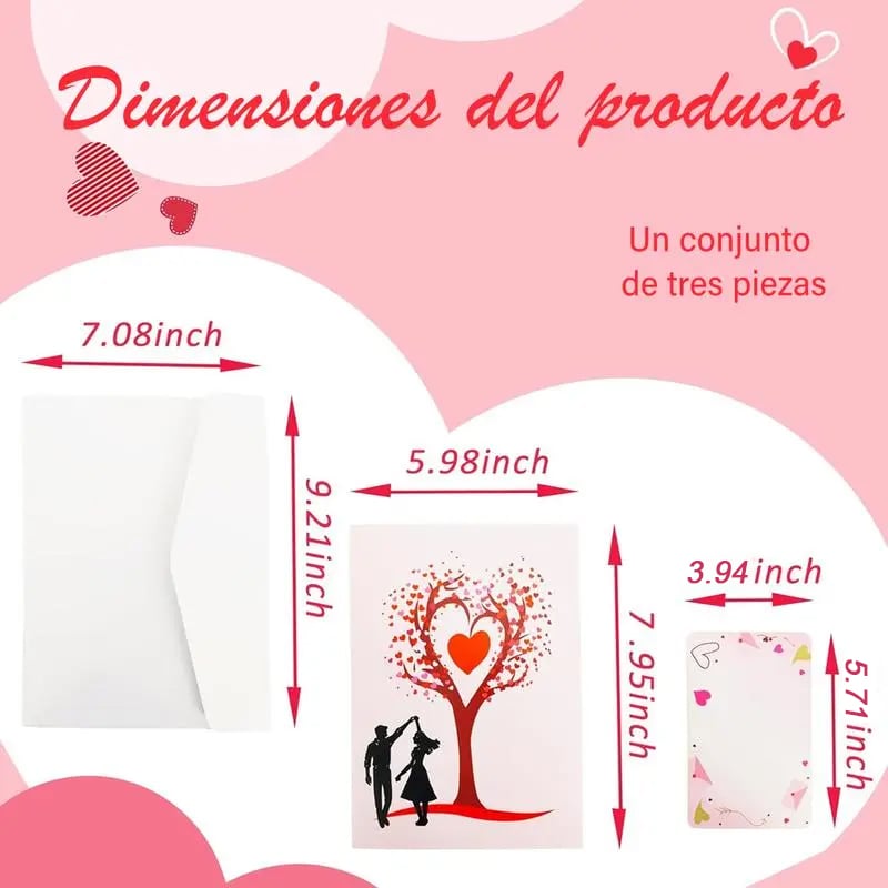 3D Pop-Up Anniversary Card - Romantic Love Tree & Hearts Design💌
