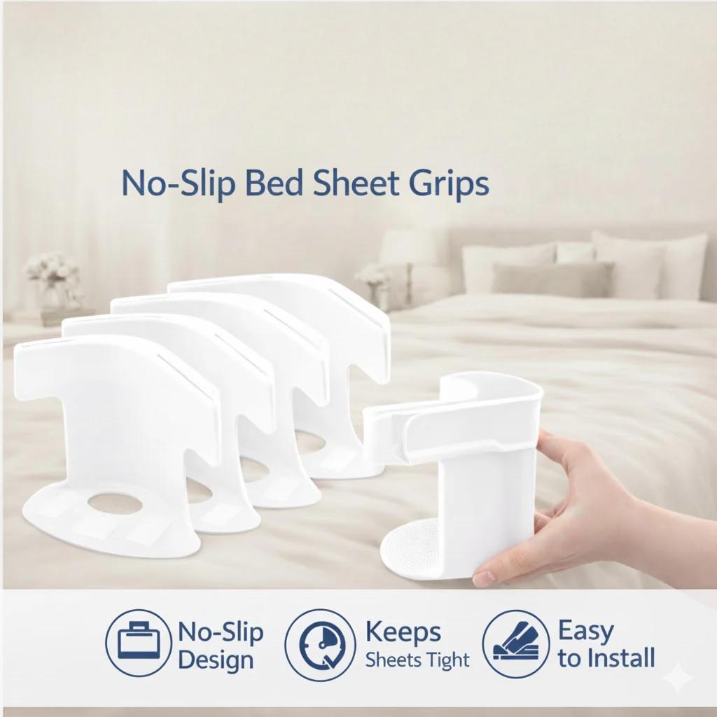 No-Slip Bed Sheet Grips, Fits Any Mattress